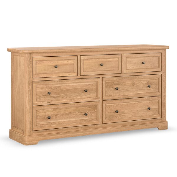 Image of Brennan Natural Solid Oak 3+4 Chest of Drawers