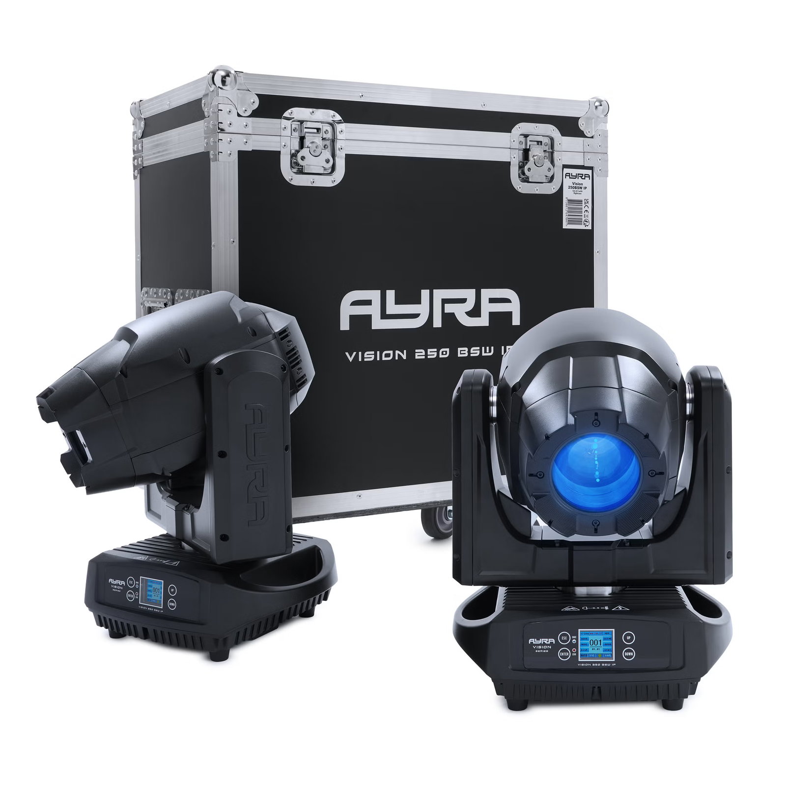 Ayra Vision 250BSW IP movinghead two-piece in flight case