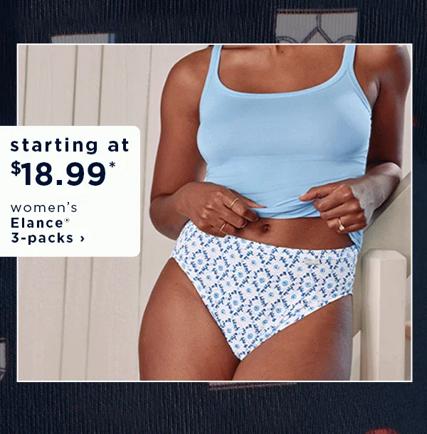 starting at $18.99 women's elance 3-packs