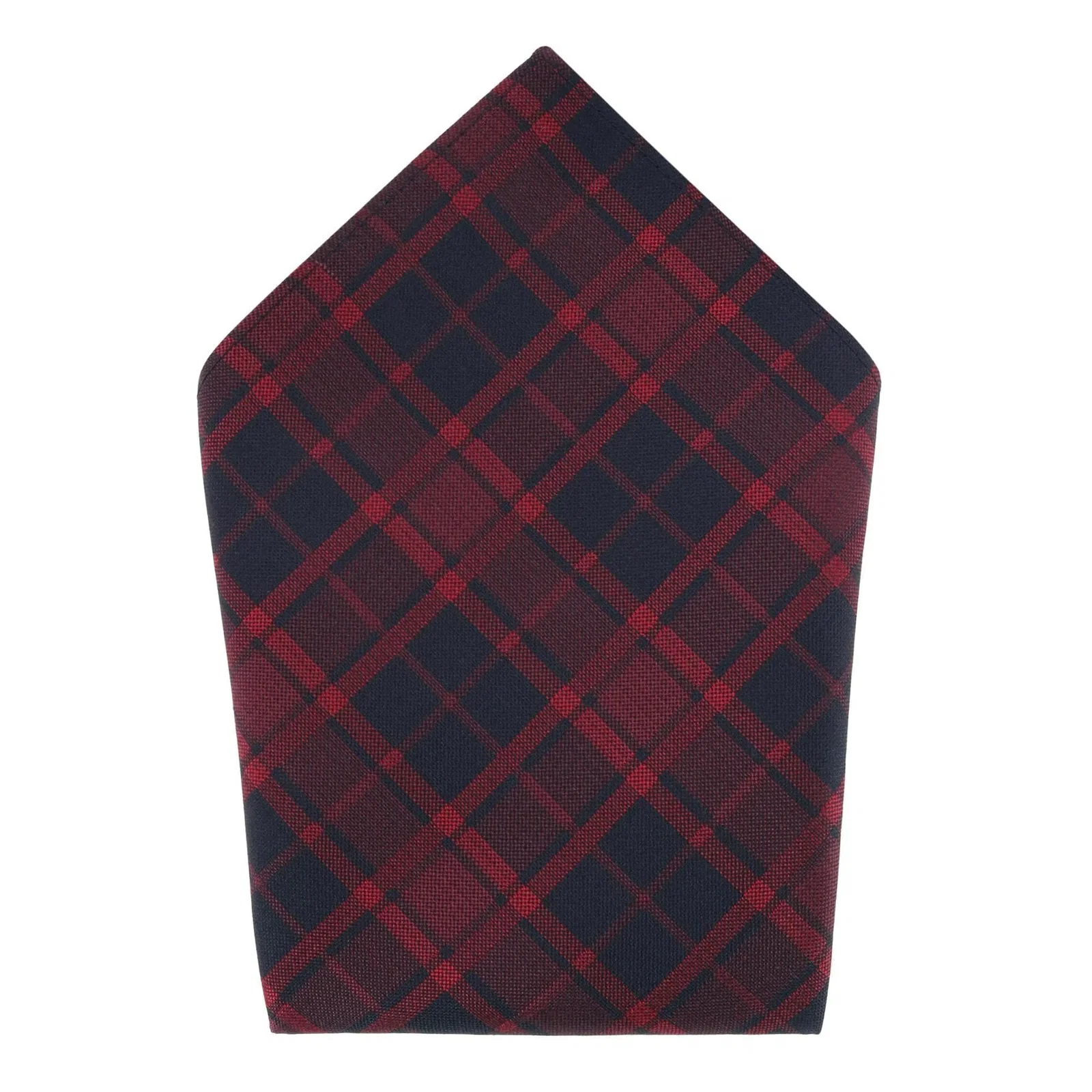 Image of Trafalgar Kincade Red Blackwatch Plaid Silk Pocket Square