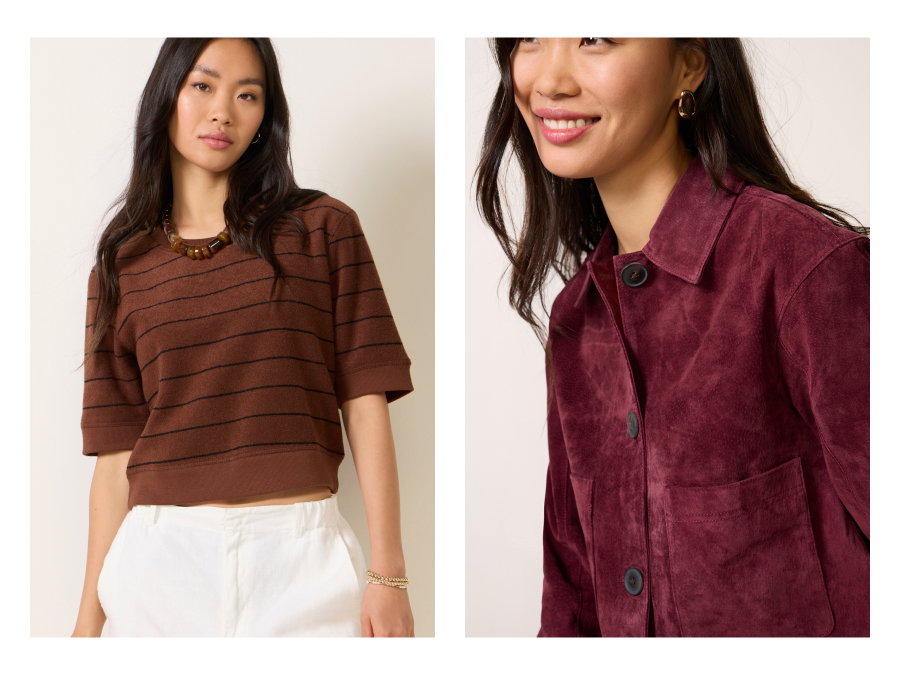 Grid of images of hot new looks for late summer/pre-fall. Now at EVEREVE.