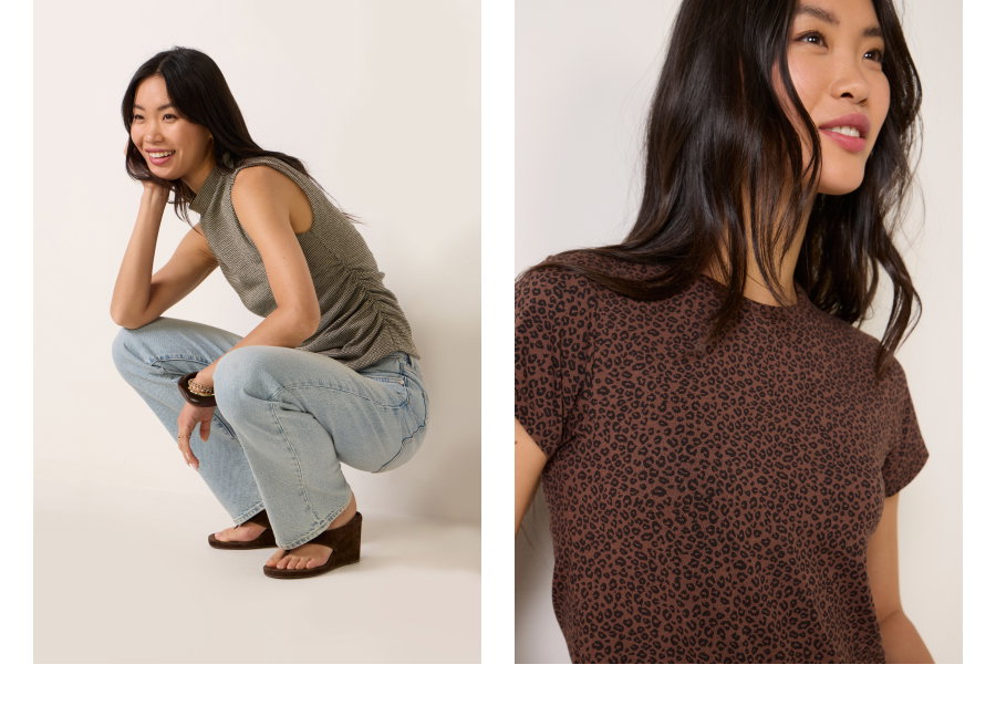 Grid of images of hot new looks for late summer/pre-fall. Now at EVEREVE.