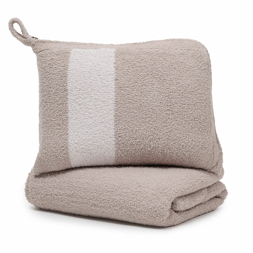 Striped Travel Blanket in Mink