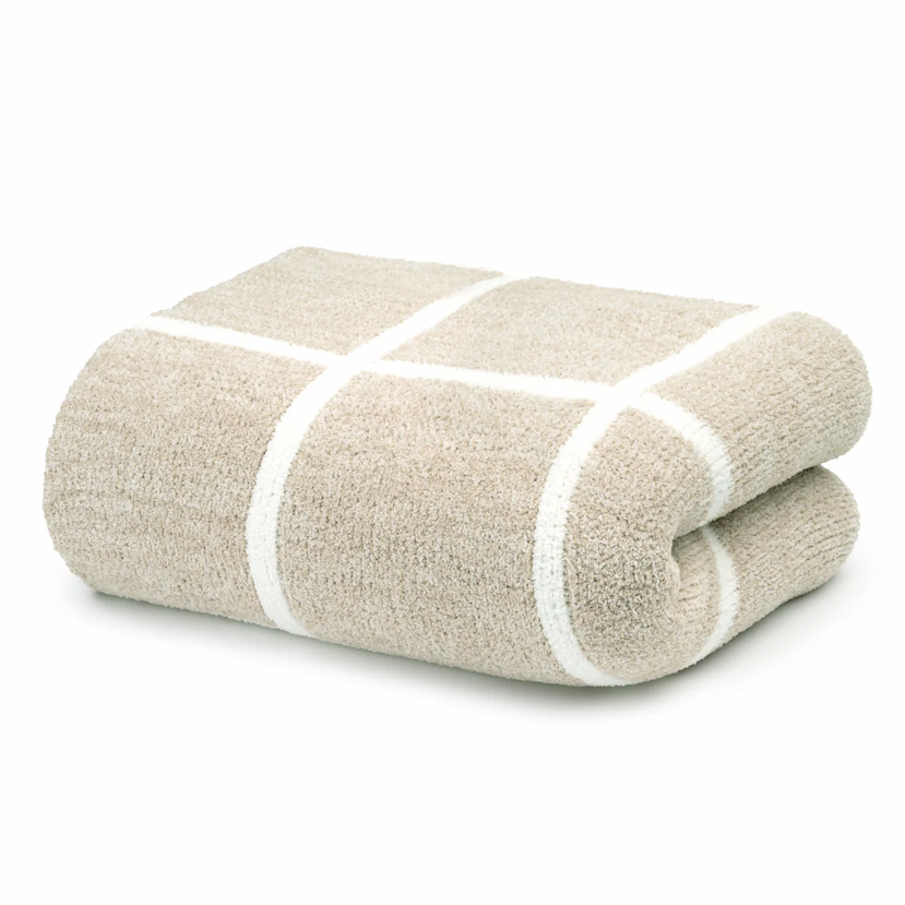 Window Pane Throw in Linen / Wheat