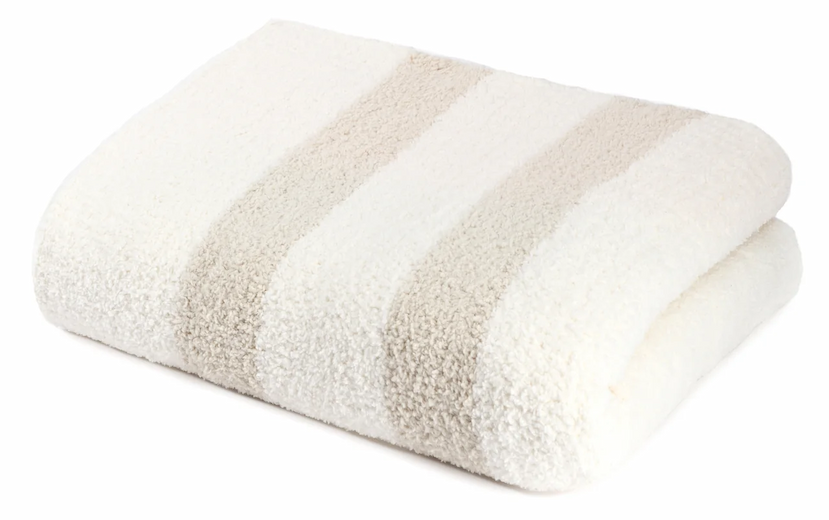 2-Stripe Throw in Creme / Linen