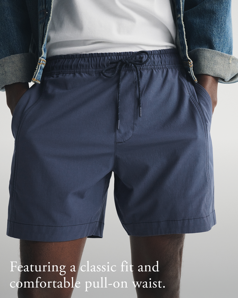 Featuring a classic fit and comfortable pull-on waist.