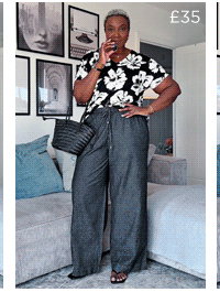 EVANS Curve Black Denim Cotton Wide Leg Trouser