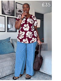 EVANS Curve Midwash Blue Wide Leg Denim Trousers