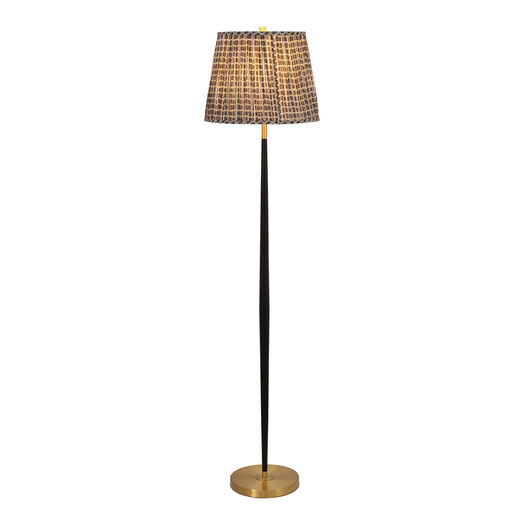 Brunella Black and Brass Metal Geo Shade Floor Lamp