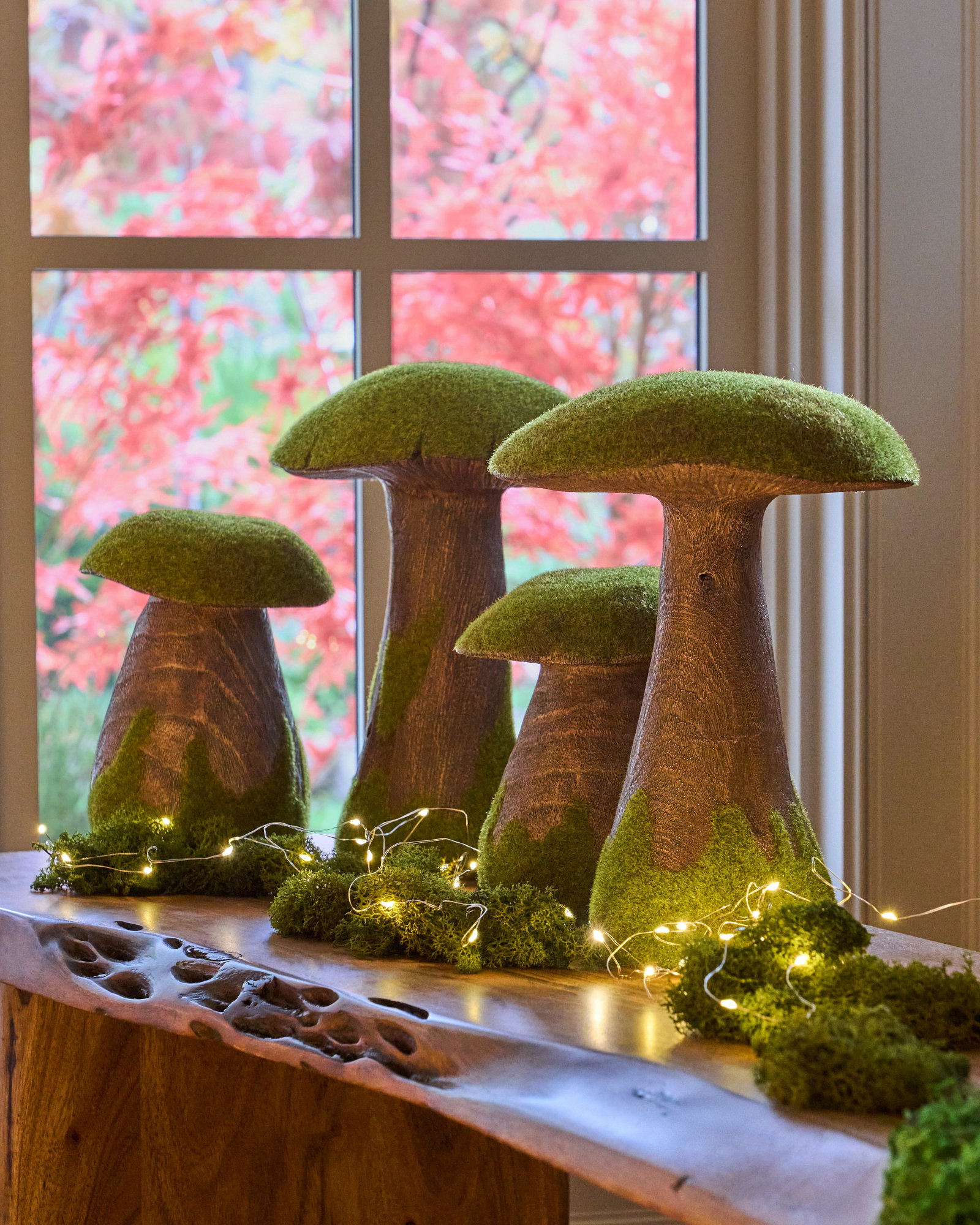 Image of Mossy Woodland Mushrooms, Set of 4