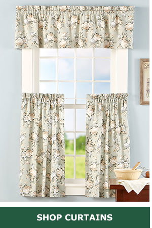 Shop Curtains. Tapestry Rose Rod Pocket Tiers