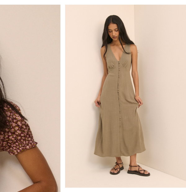 Taupe Sleeveless Avery Midi Dress