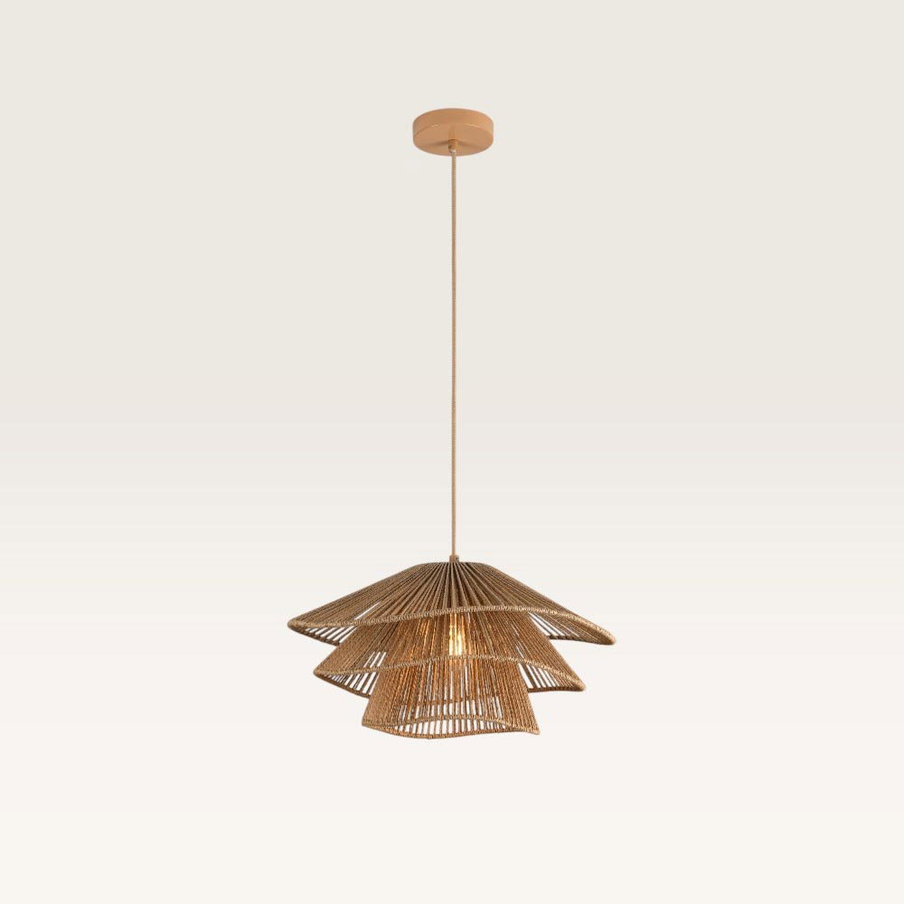 Pendant lamp Avanta maronne tre - Brown lamp made from braided paper cord - Does not include a light bulb and is for indoor use - Three layers