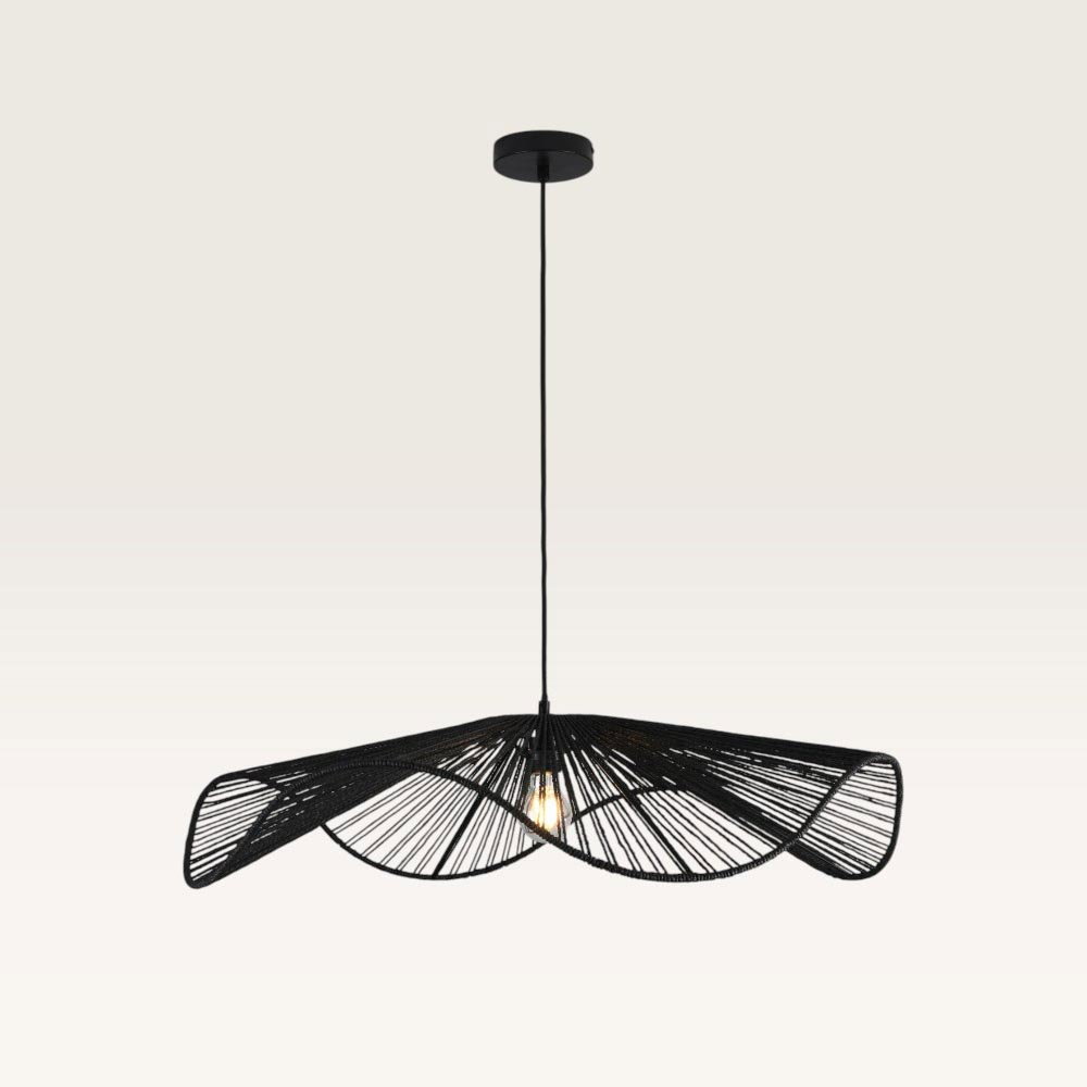 Pendant lamp Avanta nero xl - Black lamp made from braided paper cord - Does not include a light bulb and is for indoor use - Larger version