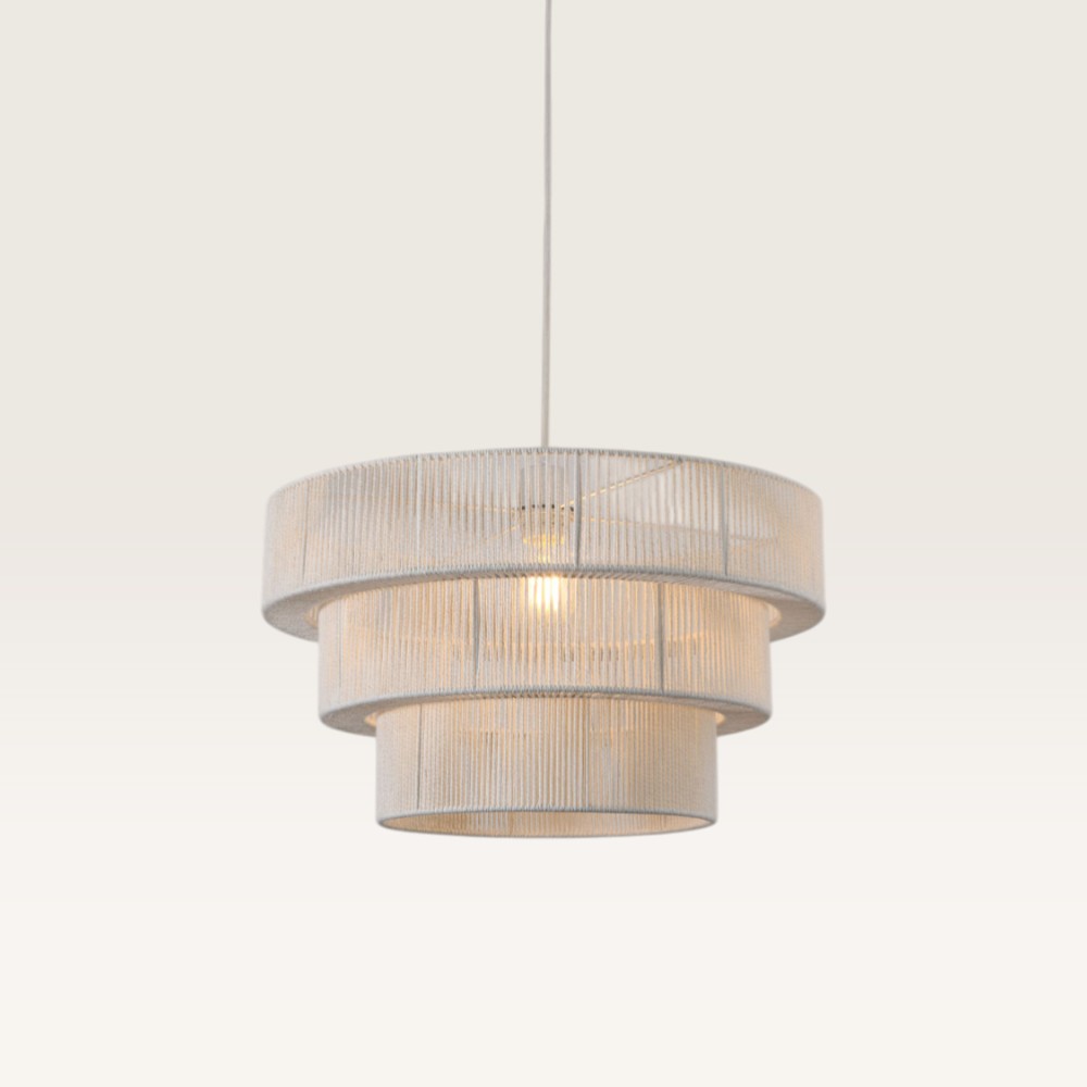 Pendant lamp Serengeti bianco - Three layers of braided cotton string - For indoor use - Does not include a light source