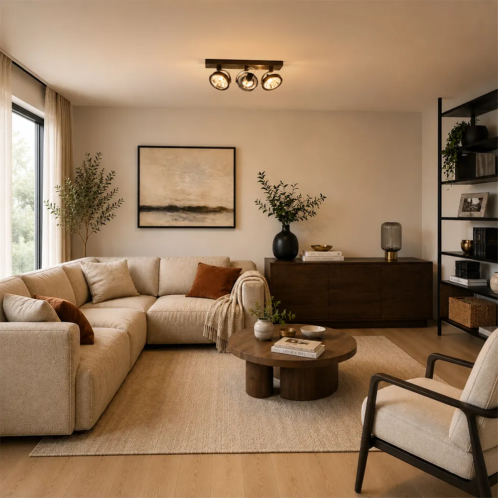 Saturno bronzo III by LUSENZ - 3-light ceiling spotlight - Tiltable and rotatable