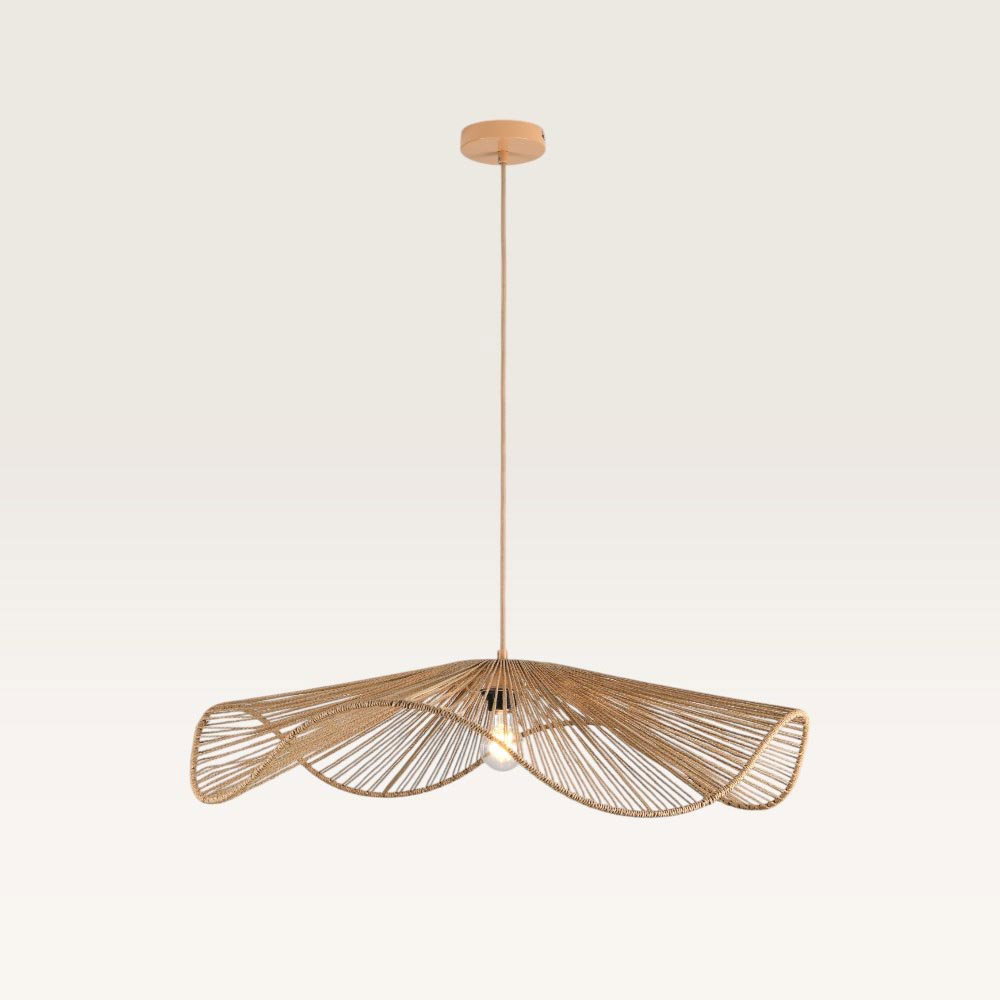 Pendant lamp Avanta maronne xl - Brown lamp made from braided paper cord - Does not include a light bulb and is for indoor use - Larger version