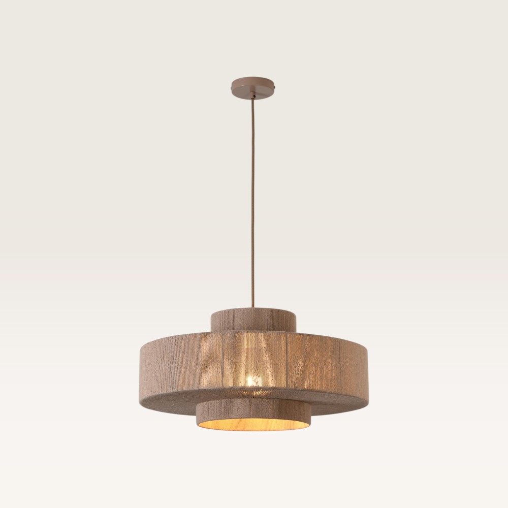 Pendant lamp Scandes taupe - Three layers of braided cotton string - For indoor use - Does not include a light source