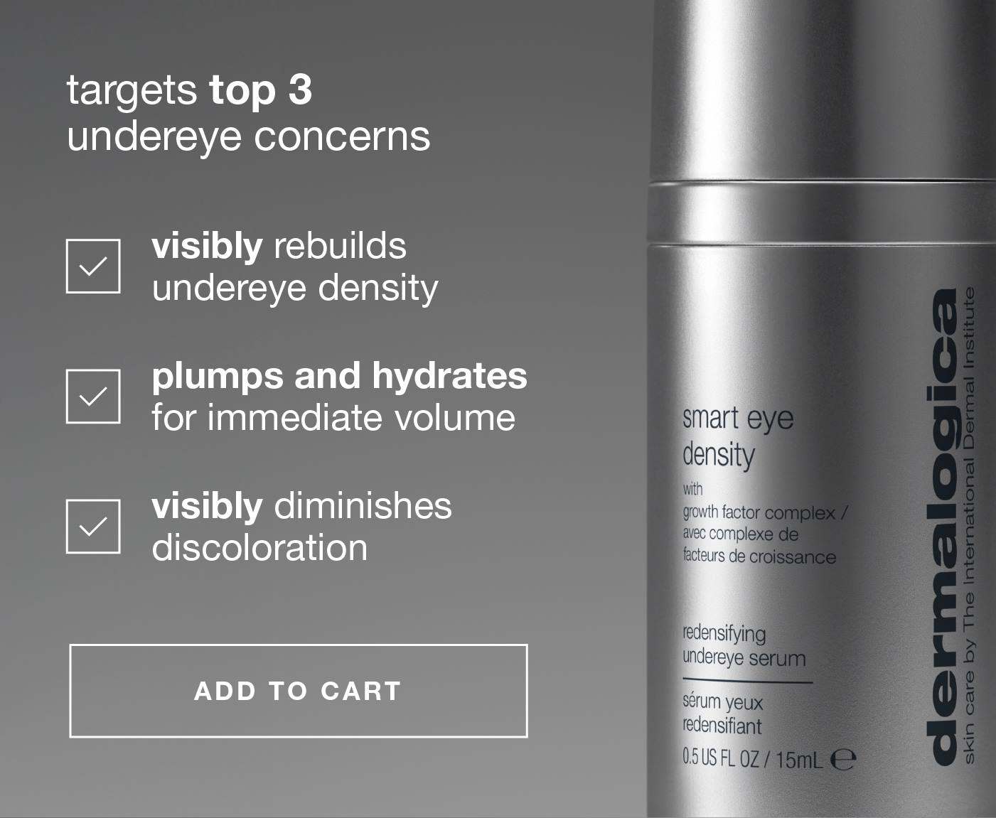 target top 3 undereye concerns | visibly rebuilds undereye density | plumps and hydrates for immediate volume | visibly diminishes discoloration | ADD TO CART
