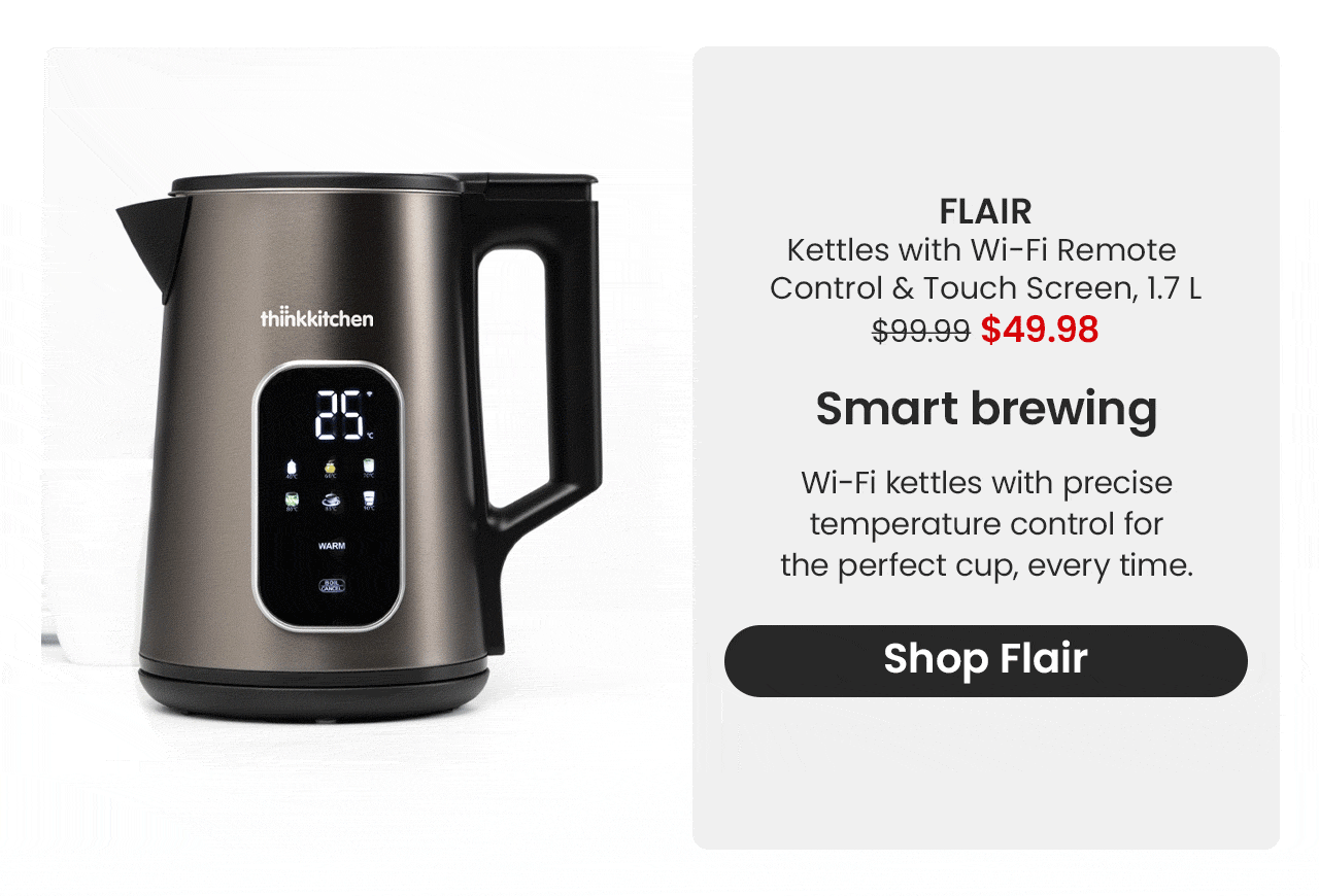 Flair Wi-Fi Smart Kettle with touch screen.