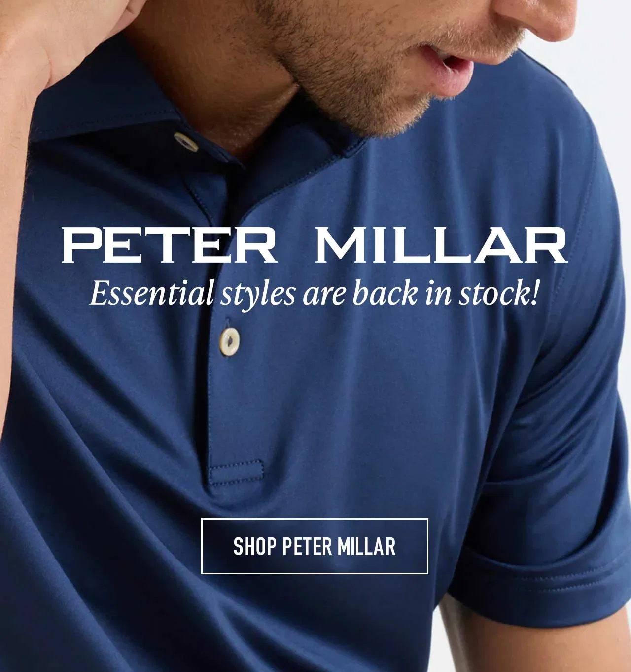 Peter Millar — classic styles, back in stock at Westport Big & Tall