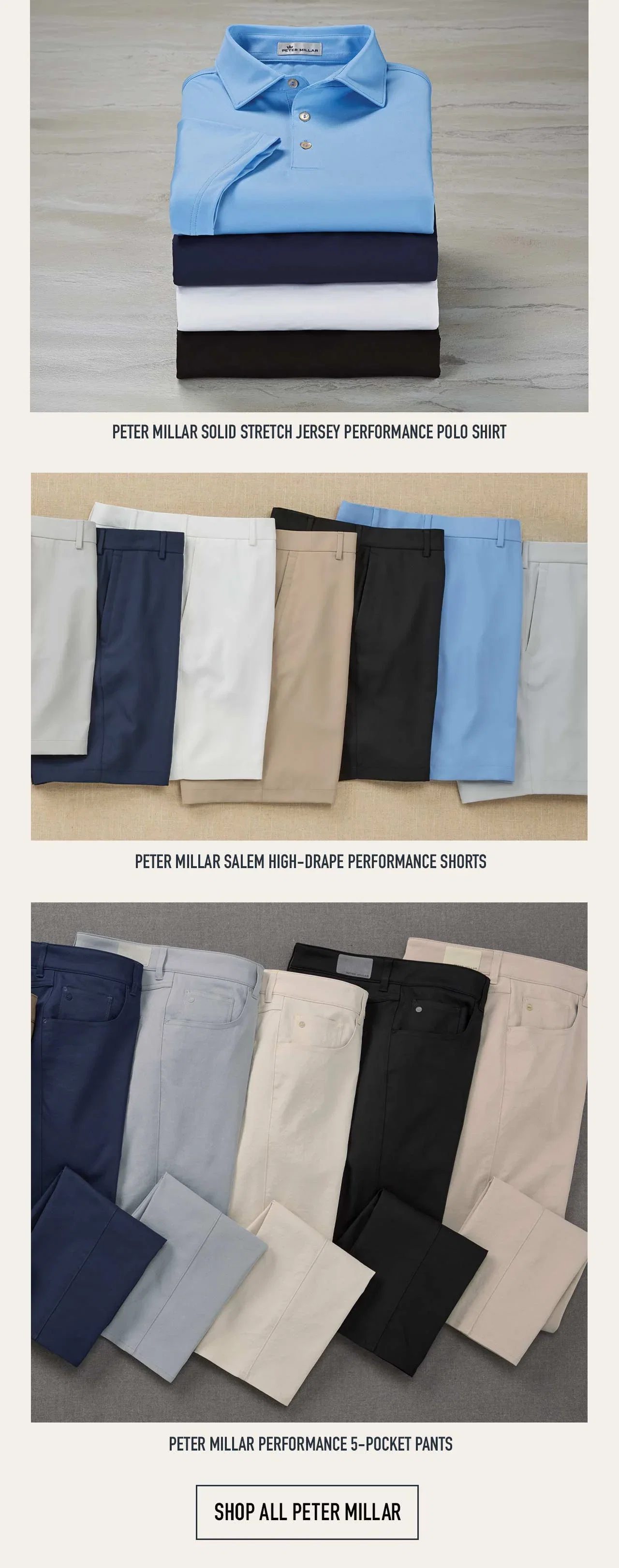 Shop Peter Millar shirts, pants, and more at Westport Big & Tall