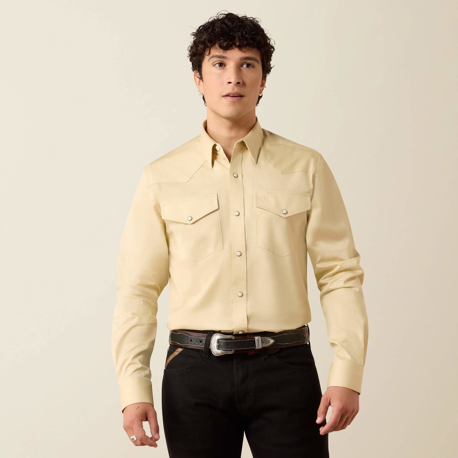 Men’s Solid Twill Fitted Shirt