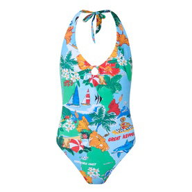 SEAFOLLY Viva Vacation Ring Front Halter Swimsuit