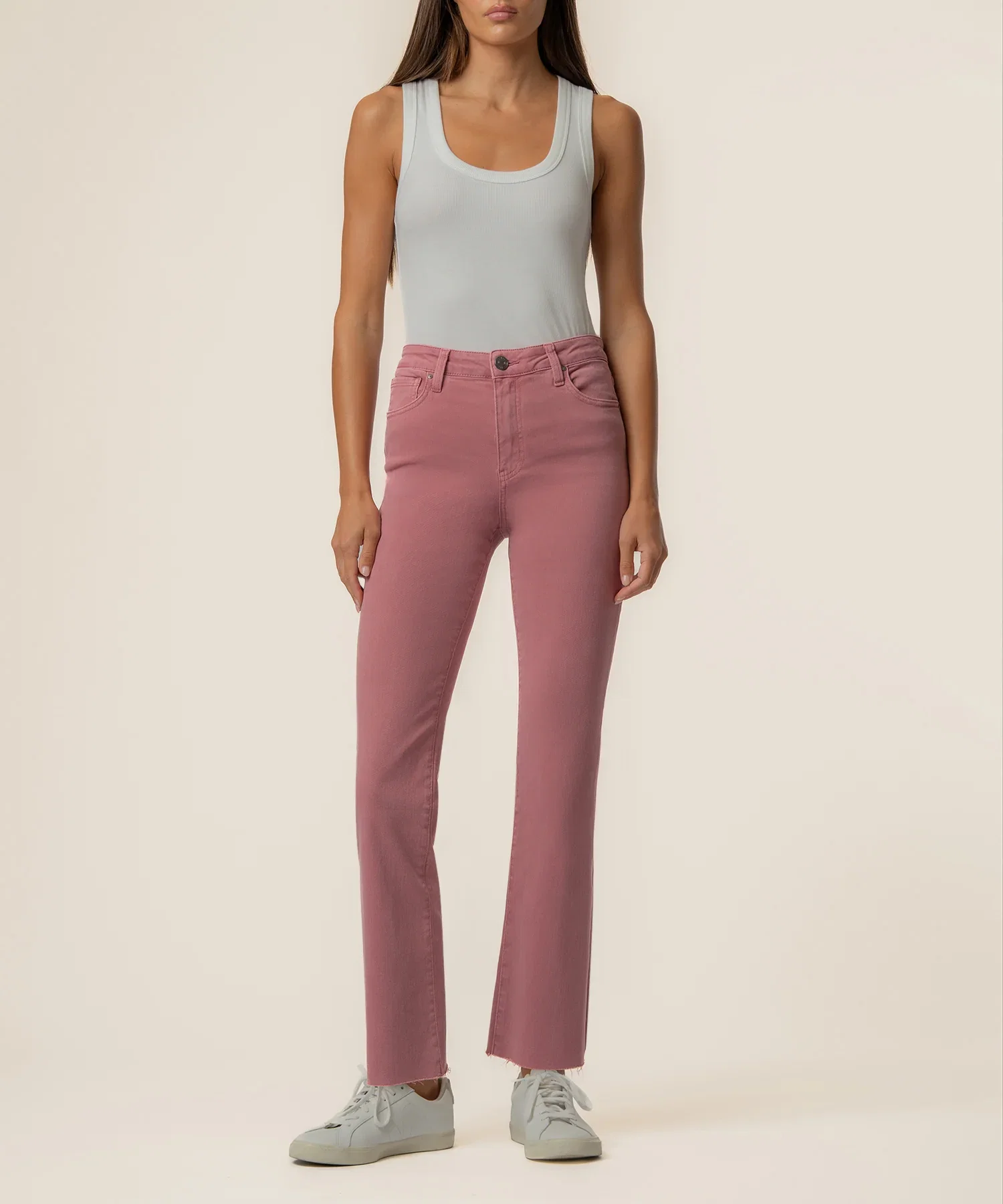 Image of Kelsey High Rise Ankle Flare in Rose Garden