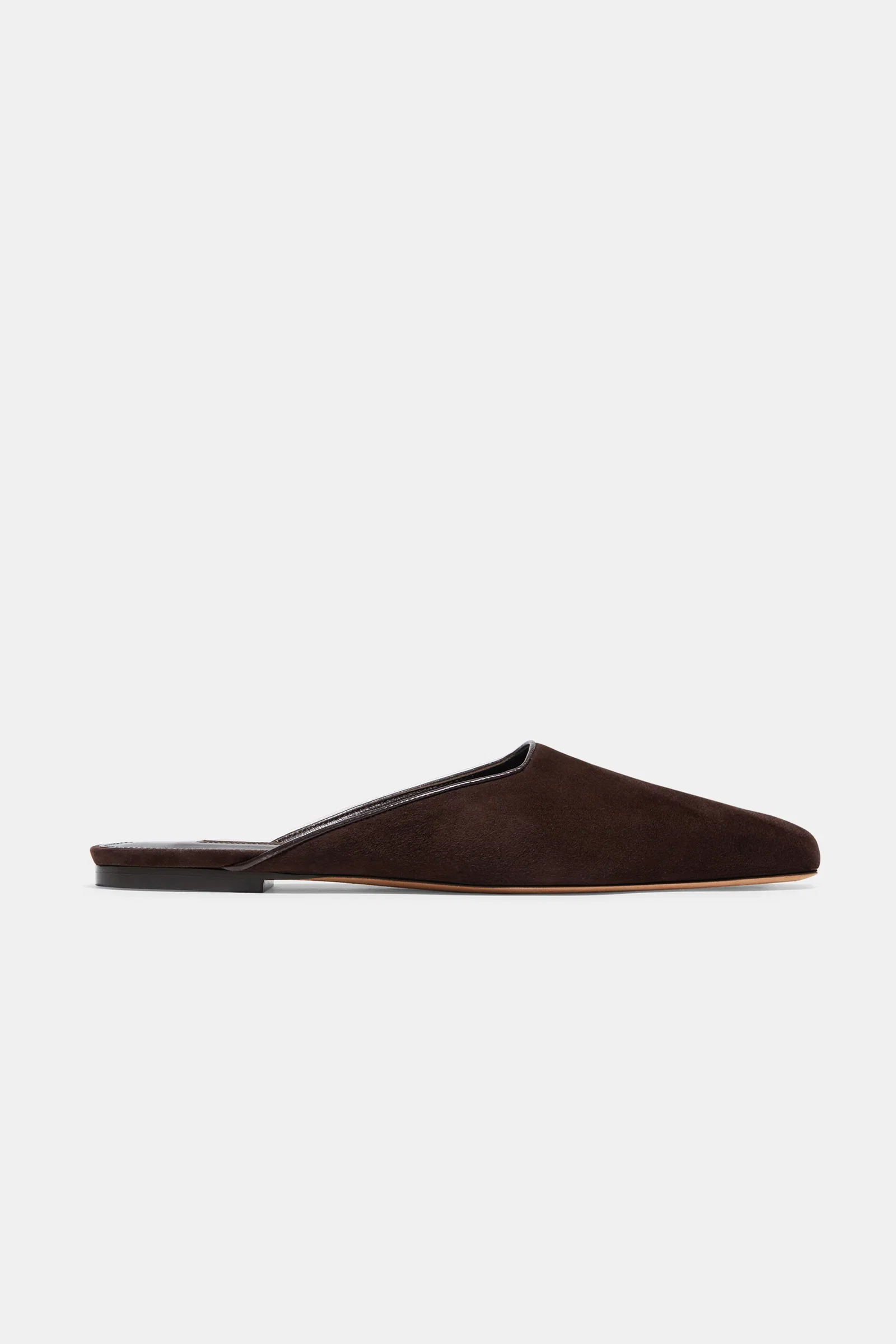 Image of Flat Mule in Espresso Suede — FINAL SALE