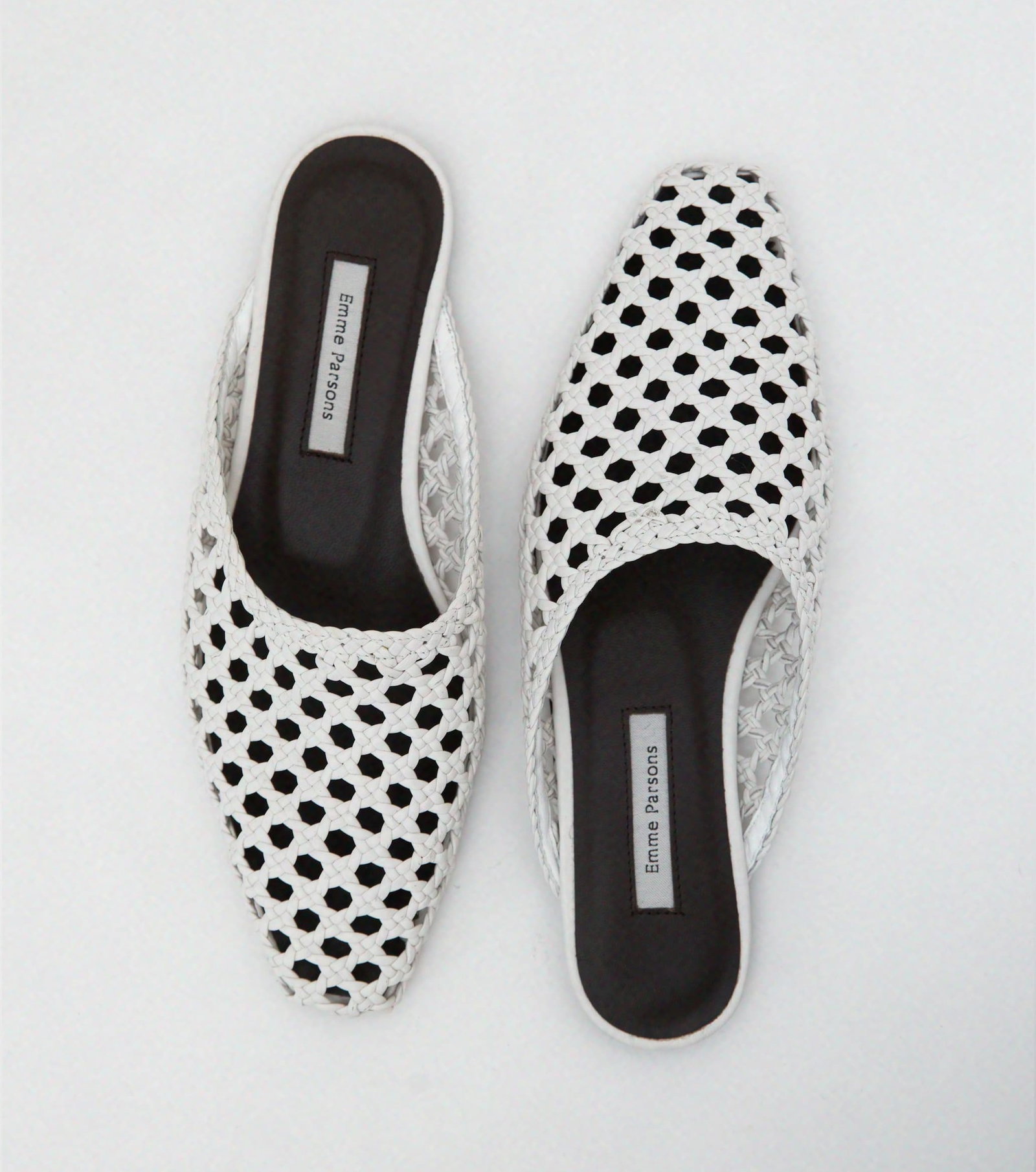 the flat mule in optic white
