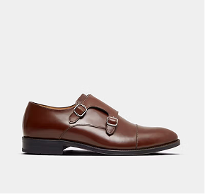 Tan Double Monk Strap Shoe