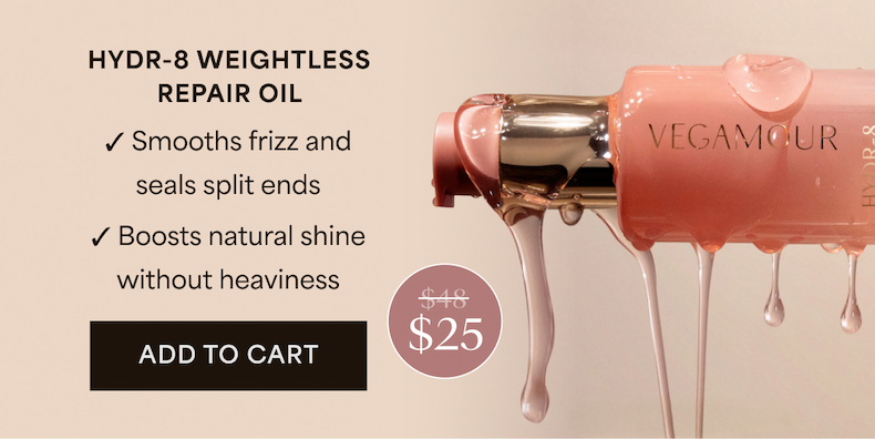 HYDR-8 WEIGHTLESS REPAIR OIL | Smooths frizz and seals split ends | Boots natural shine without heaviness | ADD TO CART | $25