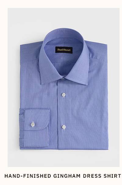 HAND-FINISHED GINGHAM DRESS SHIRT