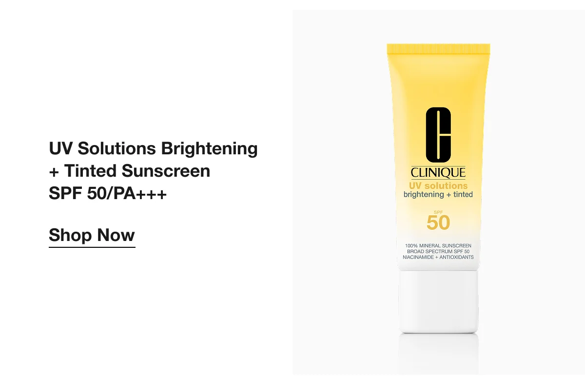 UV Solutions Brightening + Tinted Sunscreen SPF 50/PA+++ | Shop Now