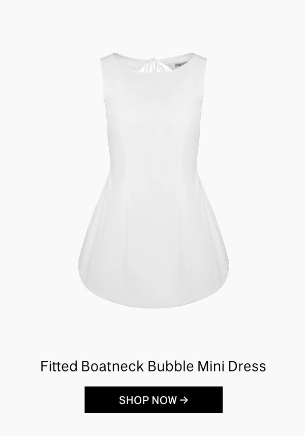 Fitted Boatneck Bubble Mini Dress