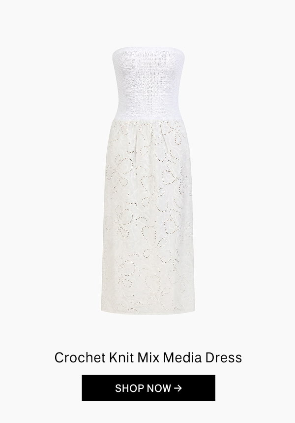 Crochet Knit Mix Media Dress