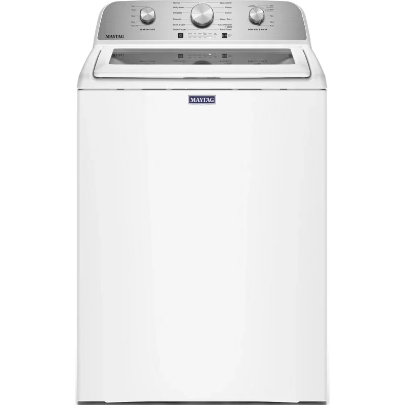 Image of Maytag 4.7 Cu. Ft. Top Load Washer with Agitator & Extra Power Cycle in White