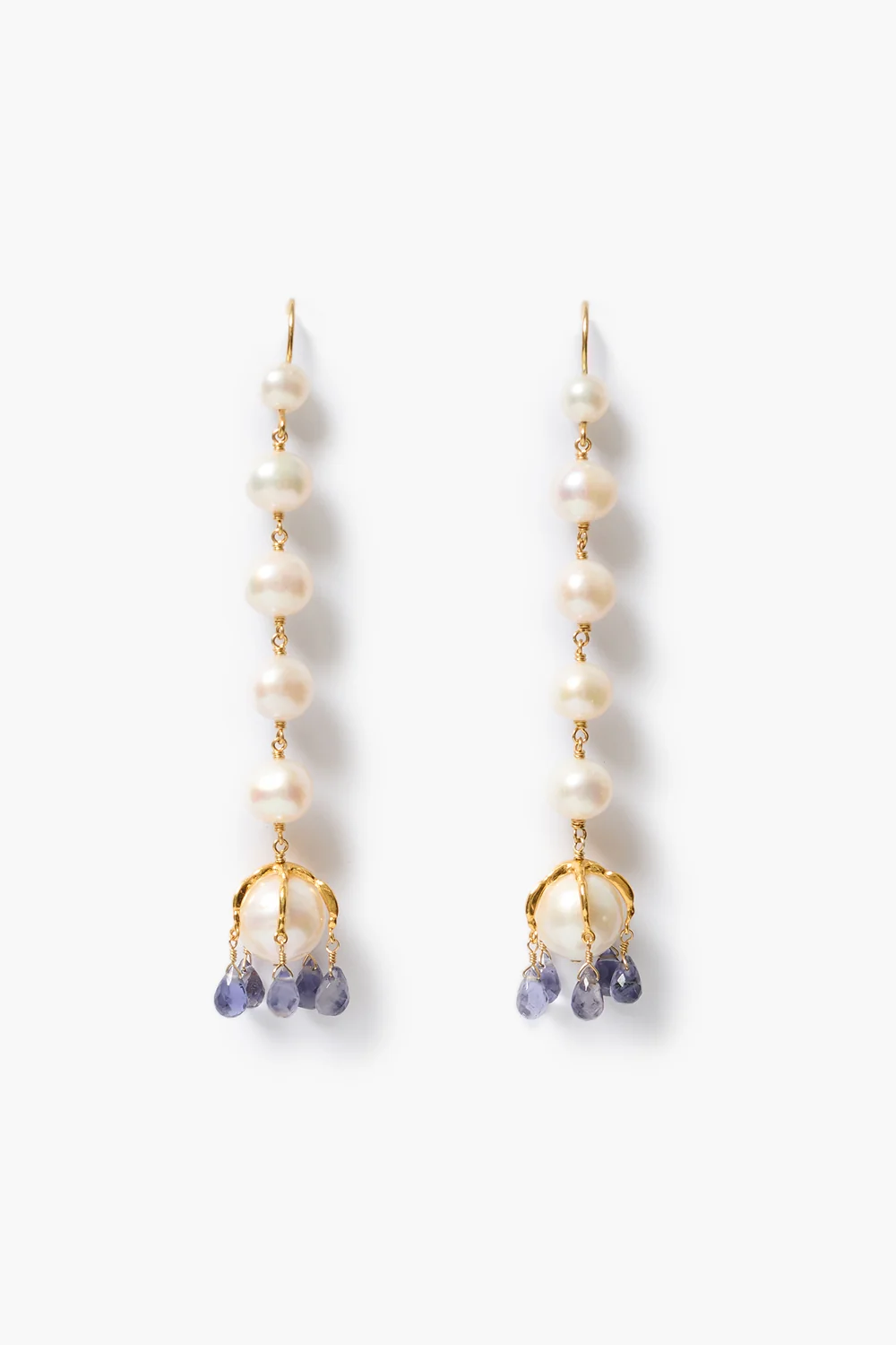 Image of Something Blue Lark Drip Earrings Pearl