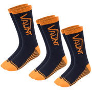 Vaunt Essential Orange/Black Socks - Size 6-11 - Pack of 3