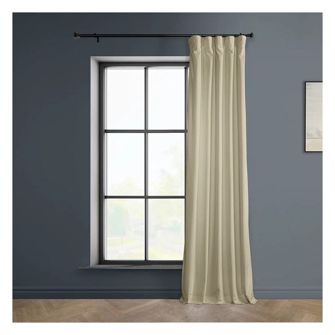 Matra Plush Velvet Room Darkening Curtain Panel