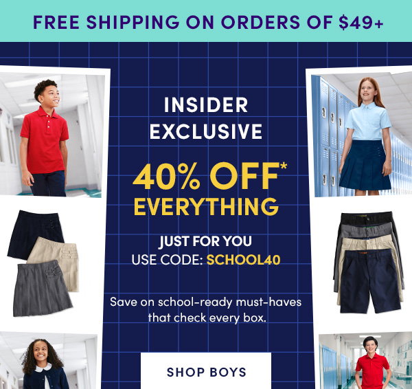 Use code SCHOOL40 for 40% off