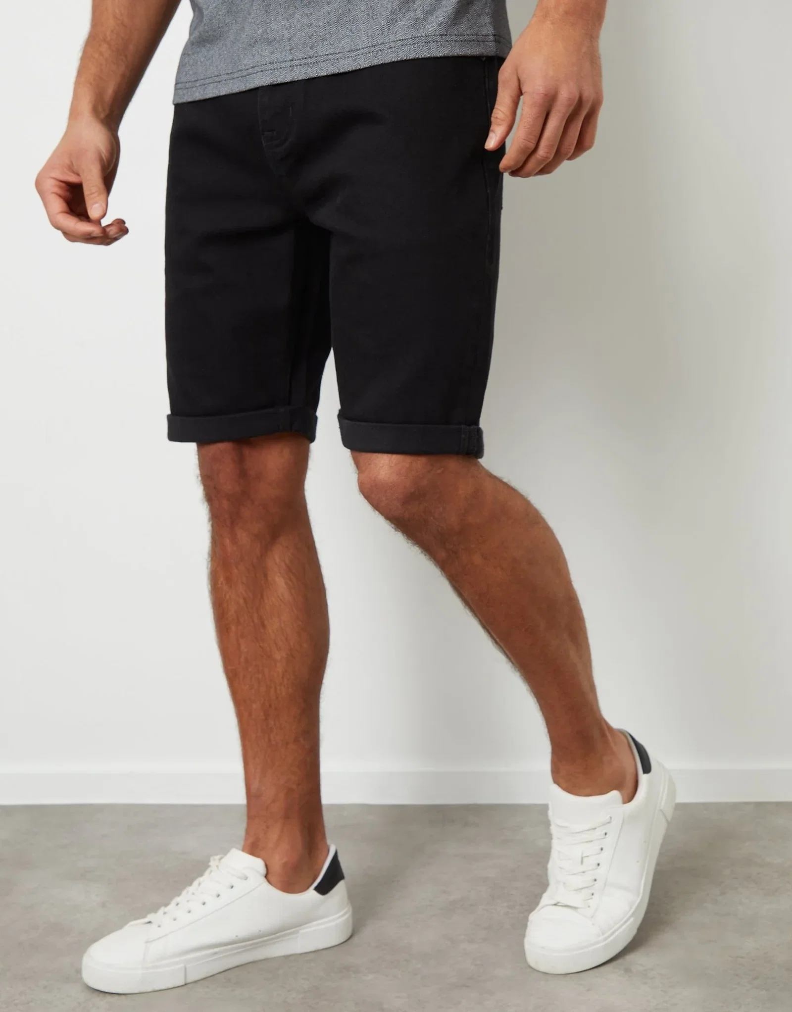 Image of Denim Shorts in Black