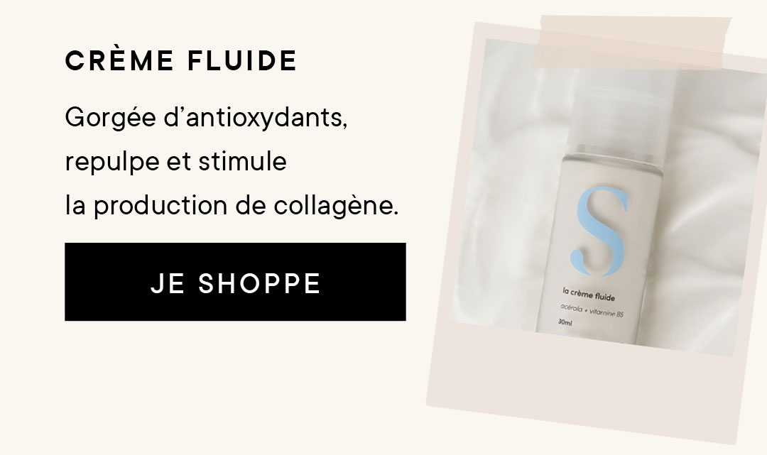 Crème Fluide: gorgée d'antioxydants, repeuple et stimule la production de collagène
