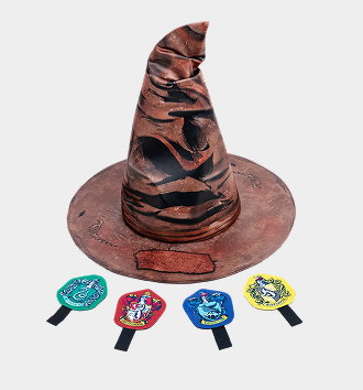 Harry Potter Sorting Hat with house badges