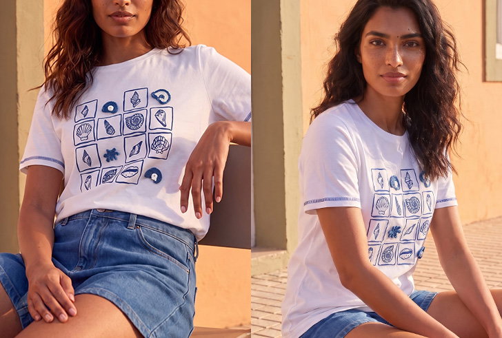 Textured Shell Print T-Shirt