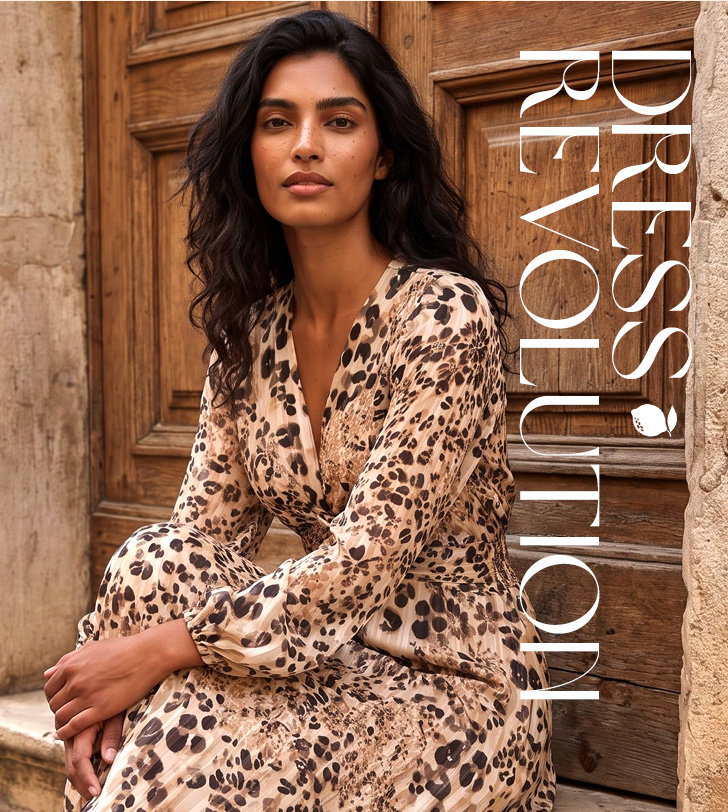 Animal Print Twist Front Dress