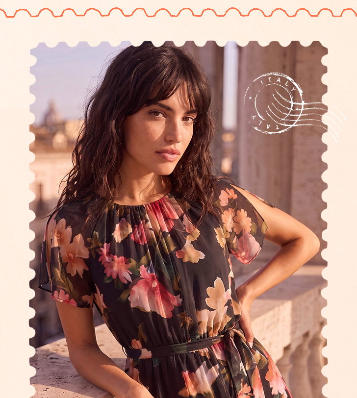 Floral Split Sleeve Midi Dress