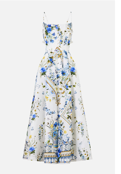 CORSET DRESS WITH LONG FLARED SKIRT | DANDELION SKIES