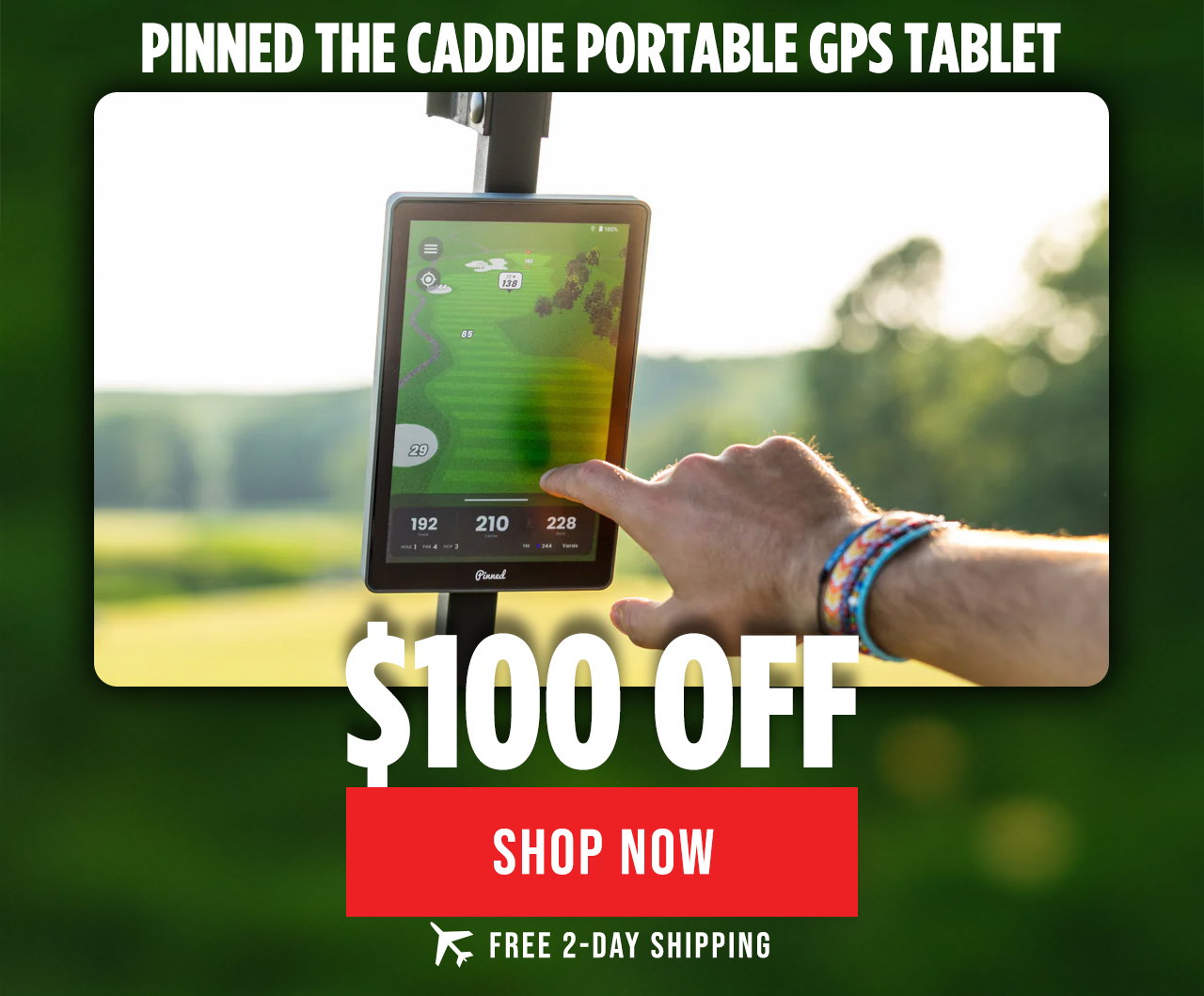 Pinned Golf The Caddie Portable GPS Golf Tablet | $100 OFF